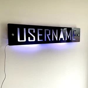 Personalised LED Gamer Sign – Custom Name Light, Wall Decor, Username Sign - Picture 1 of 8
