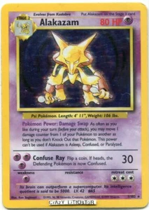 1999 POKEMON ALAKAZAM HOLO RARE LP/NM 80HP 1/102 - Picture 1 of 1