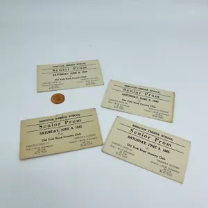 4. Juni 1945 Abington Senior Prom Simmer Squires Tickets Pennsylvania Troster - Bild 1 von 7