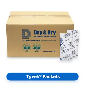 2 Gram X 7,000 EA SILICA GEL PACKETS DESICCANT - TYVEK - Picture 1 of 5