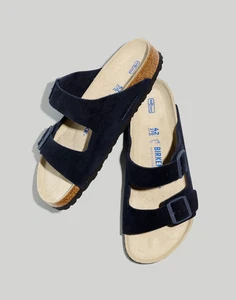 Birkenstock men's Arizona Suede Sandals Midnight size 42 New w/box! - Picture 1 of 8