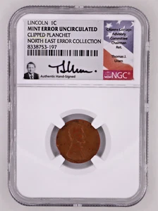 1941 Lincoln 1C Clipped Planchet Mint Error Northeast Error Collection (Signed) - Picture 1 of 2