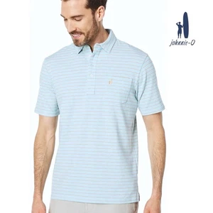 Polo uomo Johnnie-O Neese L righe antigua $89 usata in ottime condizioni maglia elasticizzata preppy - Foto 1 di 11