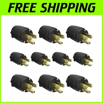 15A 125V Commercial Grade Black Male Plug Replacement Outlet - Image 1 of 4