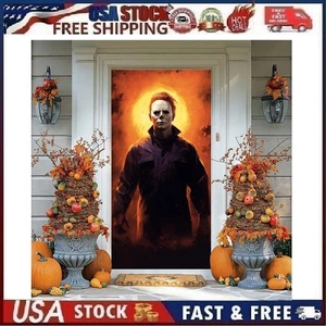 Halloween Türabdeckung Banner Dekoration - Horrorfilm Trick or Treat Hintergrund - - Bild 1 von 17