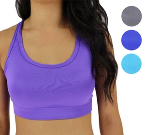 WOMEN'S W SPORT ATHLETIC GYM SPORT FITNESS WORKOUT SPORTS BRA CROP TOPS AP-4823 - Picture 1 of 13