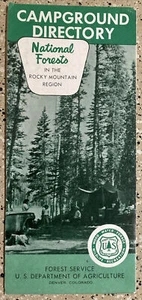 ROCKY MOUNTAIN CAMPGROUND DIRECTORY CO MAP VINTAGE FOLD-OUT BROCHURE PAMPHLET - Picture 1 of 6