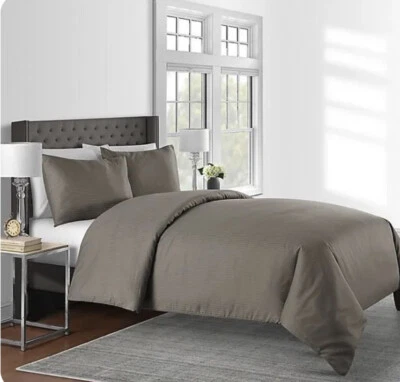 Juego de edredón Sunham 625 hilos de 3 piezas, visón king sólido nuevo con etiquetas Foto 1 de 4