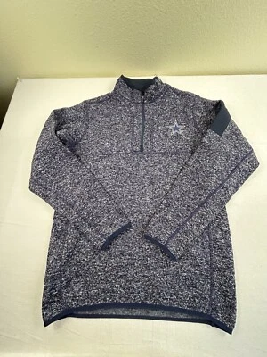 Jersey tejido Dallas Cowboys Antigua cuarto cremallera azul/blanco Fortune talla mediana para hombre Foto 1 de 4