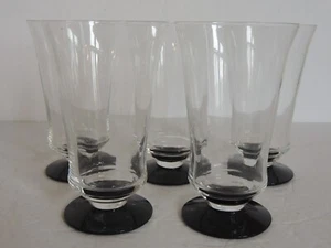 Juego de 5 elegantes vasos ópticos Art Deco vajilla negra amatista 6 oz vintage - Imagen 1 de 6