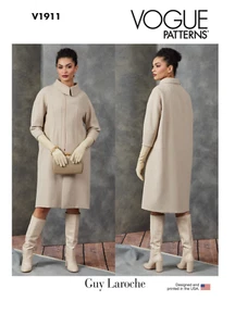 Vogue V1911 Sewing Pattern Misses' Coat Guy Laroche Size ZZ (LRG-XLG-XXL) UNCUT - Picture 1 of 3