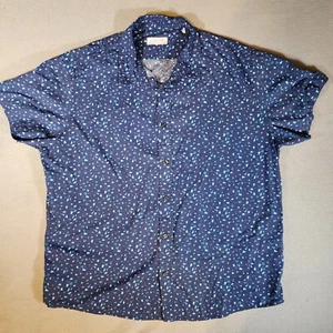 Cotton & Co Kurzarmhemd blau weiß Leopardenmuster Knopf XXL 2XL - Bild 1 von 6