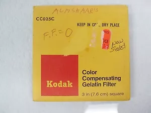 Kodak Color Compensating Filter CC25C  | 3" x 3" | Gelatin Wratten | New | $9 - Picture 1 of 1