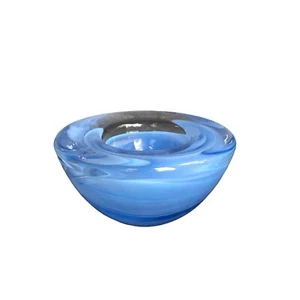 Kosta Boda Aqua Blue Crystal Candle Holder by Anna Ehrner 1990's - Picture 1 of 4