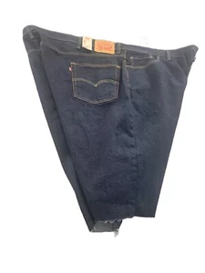 New LEVI'S 511 Slim Size 58 Medium Blue Stretch Jean Unhemmed Shorts  - Picture 1 of 10