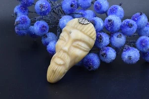VERI BIG Ring vtg antique silver jewelry amulet face mask old man shaman skull - Picture 1 of 21
