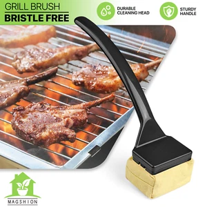 Barbecue Cleaning Brush Kitchen Outdoor Grill Cleaner w/Replaceable Head Black - Picture 1 of 10