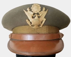 Casquette d'officier US brune - taille 57 - the White House WW2 100% ORIGINALE - Foto 1 di 7