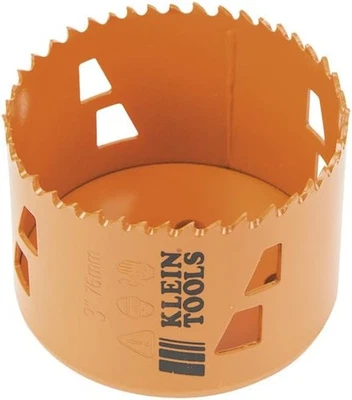 Klein Tools 31948 3-Inch Bi-Metal Hole Saw for Steel 3 (7.6 cm), Orange  - Image 1 of 4