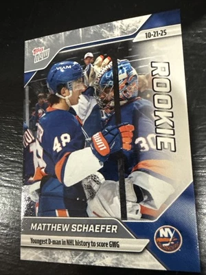 2025-26 NHL TOPPS NOW® STICKER #14 🏒 Matthew Schaefer RC  🏒 New York Islanders - Image 1 of 3