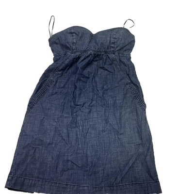Vestido American Eagle Para Mujer 10 Azul Denim Sin Tirantes Bolsillos Cremallera Trasera Verano Elegante Foto 1 de 4