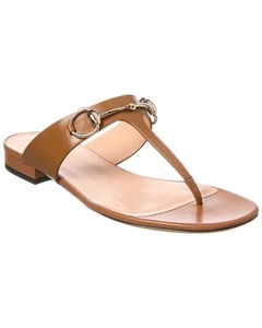 Gucci Horsebit Leather Sandal Women's Brown 39 - Picture 1 of 5