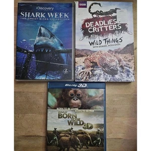 Discovery Shark Week BBC Deadliest Critters Imax Born To Be Wild Dvd Lot - Picture 1 of 11