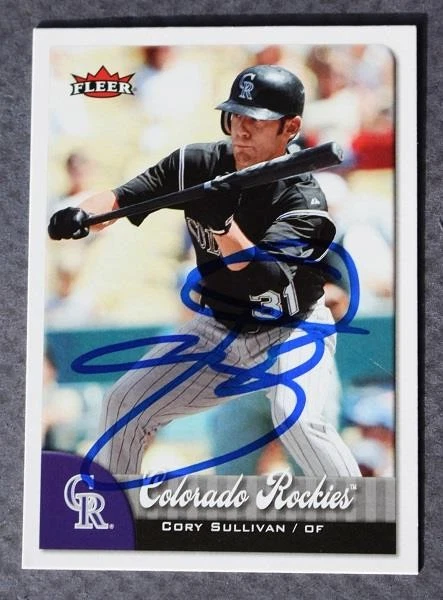 Colorado Rockies Cory Sullivan 2007 Fleer Autographed Baseball Card - - Image 1 of 1