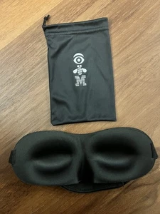 New IBM Logo Employee Item Swag Black Eye Mask in Drawstring Bag Logo Eye Bee M - Picture 1 of 13