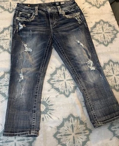 Miss Me Denim Blu Capris Donna Taglia 29 Cucitura Interna 22 - Foto 1 di 6