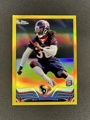 2013 Topps Chrome D.J. Swearinger Gold 25/50 Refractor RC Rookie #9 NFL Texans - Image 1 of 2