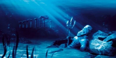 3D древний аквариум архитектура фон подводный город Атлантида фон - Изображение 1 из 4