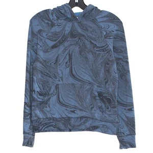 Athleta Girl Hoodie In Your Element Athleisure Boho Soft Pullover Blue Large 12 - Picture 1 of 9