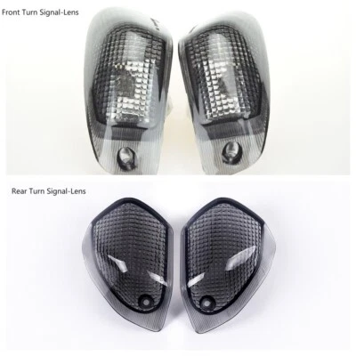Front + Rear Turn Signals Smoke Lens fit Kawasaki 1990-2005 Ninja ZX-6 ZX600 - Image 1 of 4