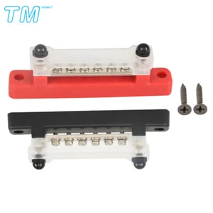 Red & Black Bus Bar Power Distribution Terminal Block 6 Way 48Volt 150Amp Busbar - Picture 1 of 12