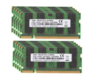 20GB (10X 2GB) Laptop CPU 2Rx8 PC2-5300S DDR2 667Mhz SO-DIMM Memory RAM 200Pin - Picture 1 of 14