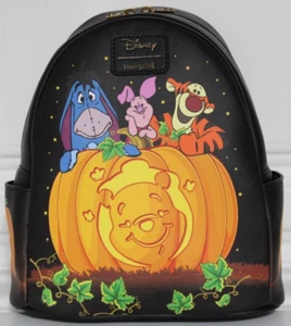 Loungefly Winnie The Pooh Halloween Mini Backpack Pumpkin Faux Leather 2023 New - Picture 1 of 16