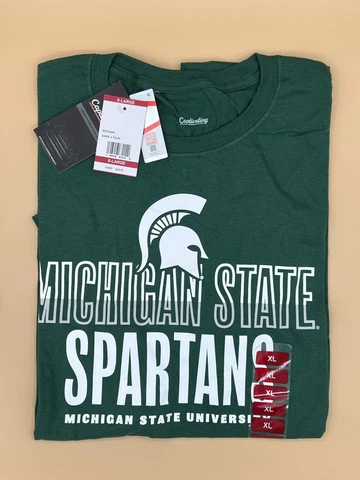 MSU T Shirt Michigan State Spartans Athletic GREEN - NWT Cover