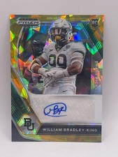 2021 Panini Prizm Draft Picks RC- William Bradley-King Auto Gold Cracked Ice