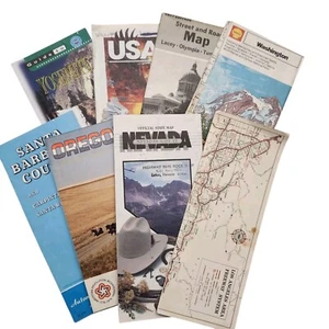 Vintage 70s 80s Tourist Gas Station Road Maps Northern States Lot of 8 - Picture 1 of 12