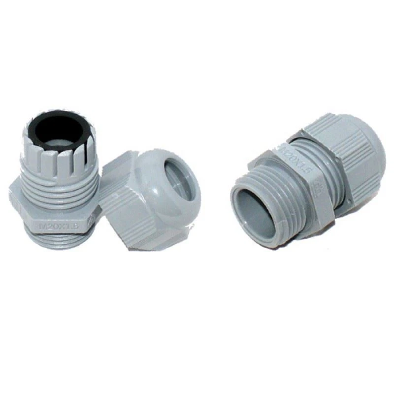 1 x M16 IP68 Grey Nylon Cable Gland & Locknut - Pack 10	 - Image 1 of 1