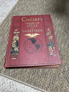 Vintage 1939 Collier’s World Atlas and Gazetteer Large Hardcover Book - Picture 1 of 8