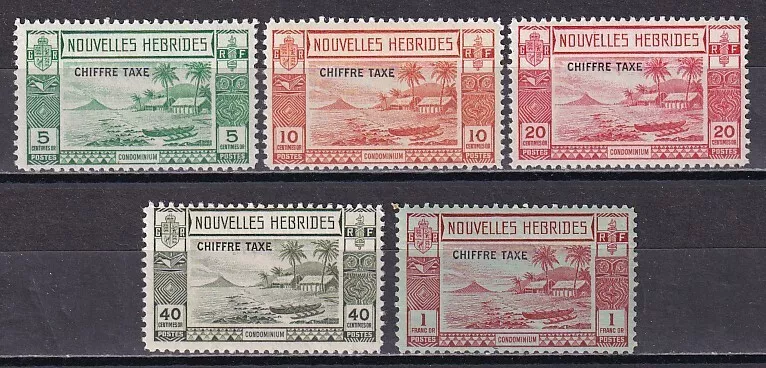 Nouvelles Hebrides 1938 SG FD65-FD69 MNH VF / CAT VALUE $180 / SHIPS - Image 1 of 1