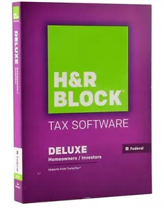 2014 H&R Block turbo DELUXE Federal Tax Cut New sealed CD in Box formerly TaxCut - Picture 1 of 1