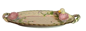 Vintage Y2K AVON 3D Platter Tray Duck Morning Glories Glory Flower Spring Easter - Picture 1 of 9