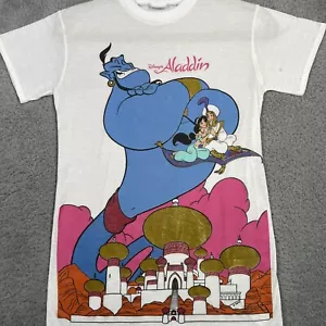 Vintage Giggles Walt Disney’s Aladdin Girl’s T shirt Size 8 Genie AOP Tee - Picture 1 of 24