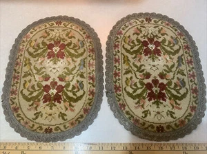 2 tapetes de mesa belga Amrose arte lino vintage 9” X 13” ovalados de terciopelo tulipán - Imagen 1 de 11