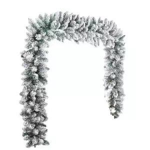 NNETM Snow Flocked Christmas Garland: Winter Frosted Pine for Festive Decor - Picture 1 of 7