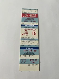 Nolan Ryan Win #204 Sep 15 1982 Houston Astros @ Atlanta Braves Ticket Mint - Picture 1 of 1