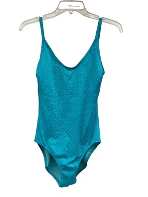 Traje de baño de una pieza a lunares verde azulado diseño DeWeese de colección MCM pin up talla 12 Foto 1 de 4
